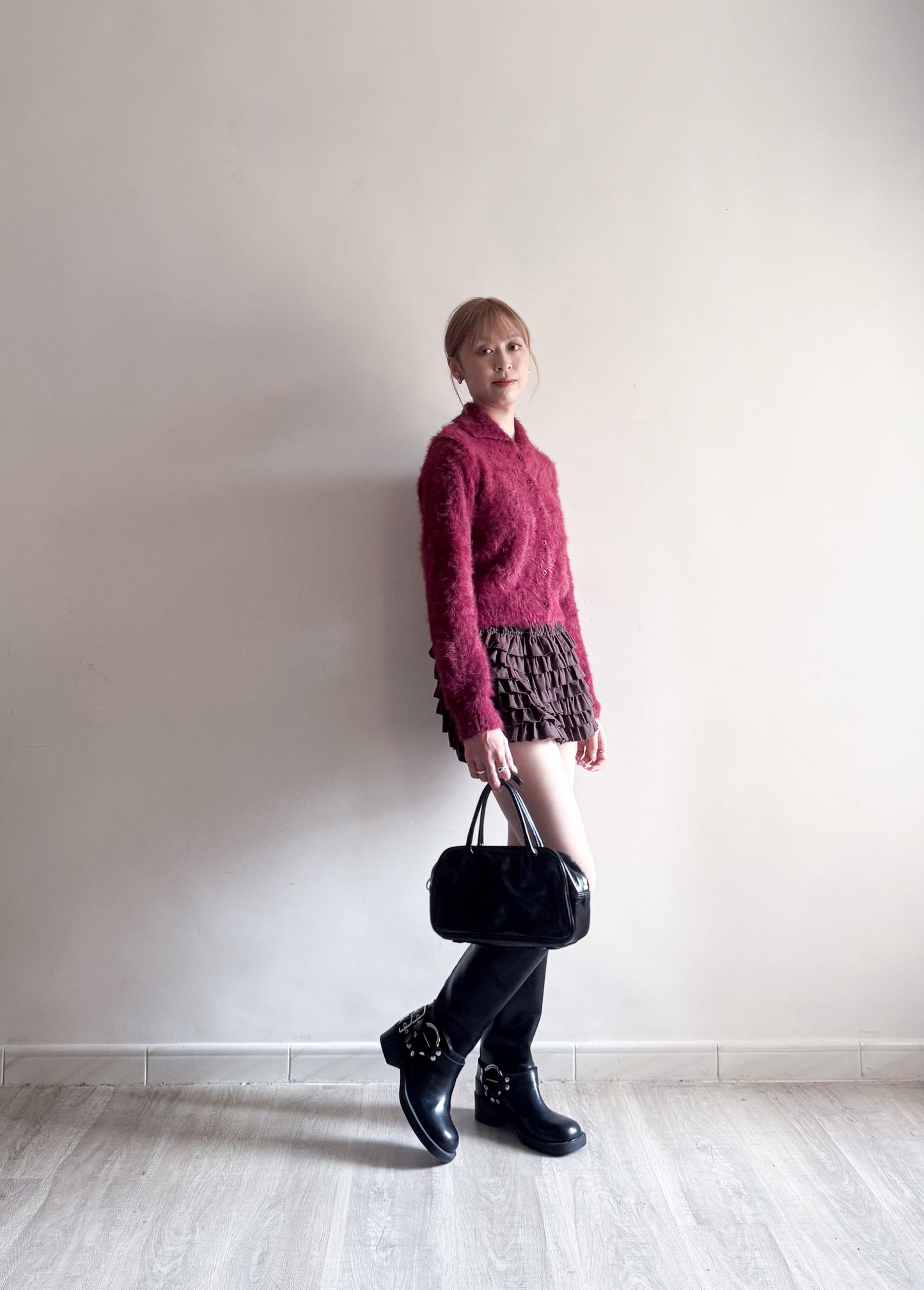 momo knit top (red/grey/ivory) 少量現貨