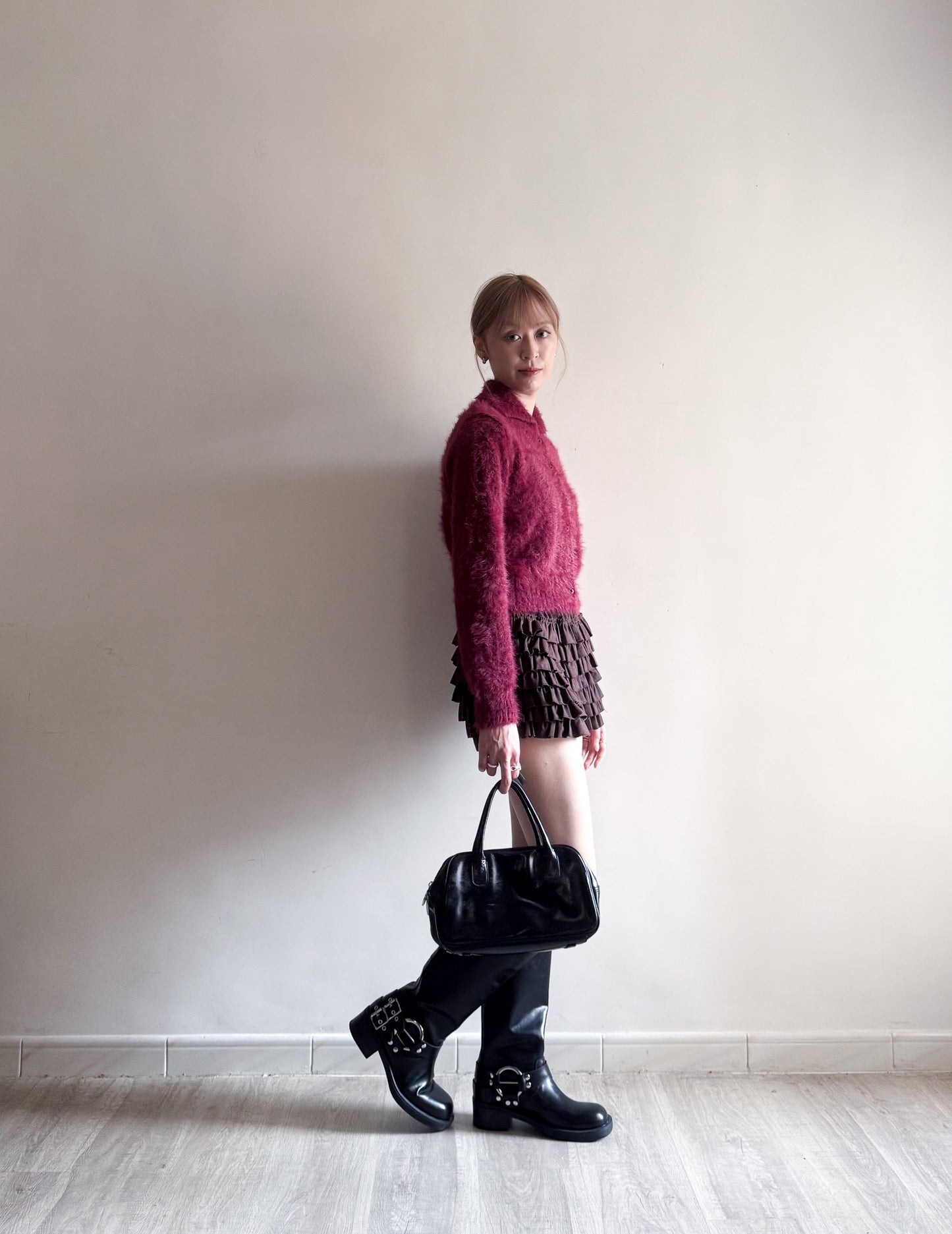 momo knit top (red/grey/ivory) 少量現貨