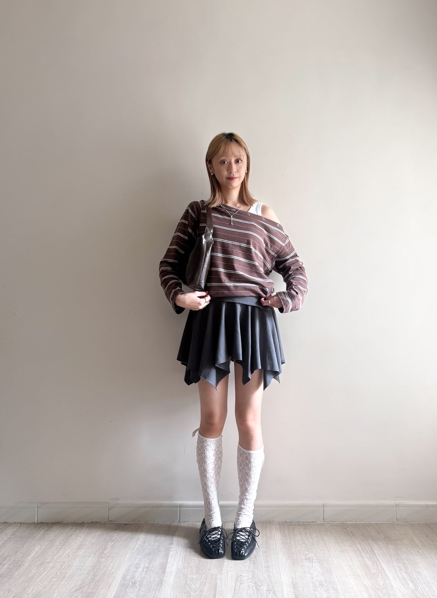 irregular skirt (charcoal/grey/black)