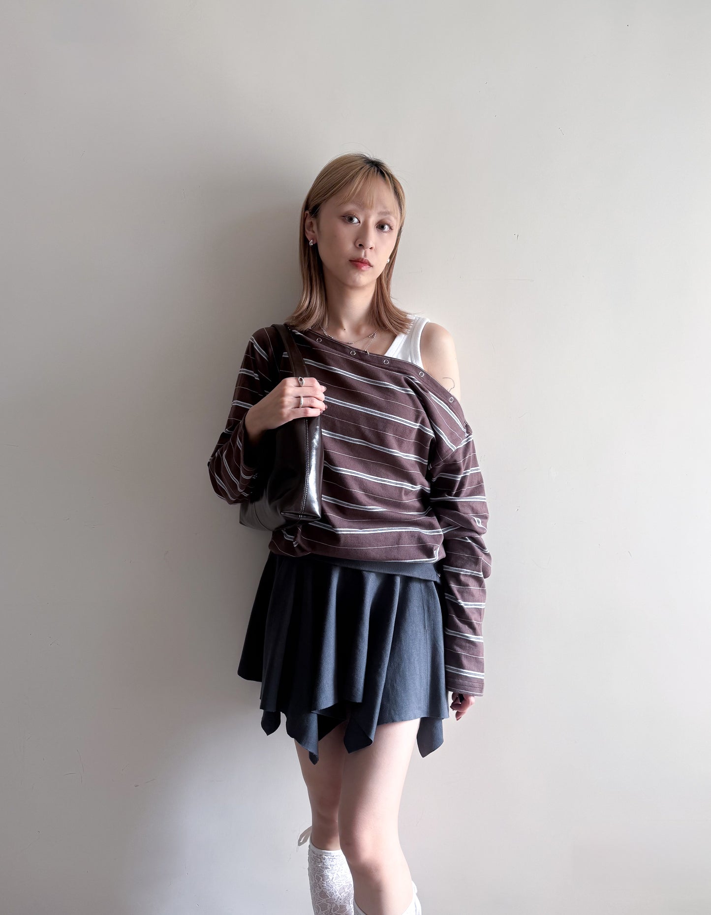 irregular skirt (charcoal/grey/black)
