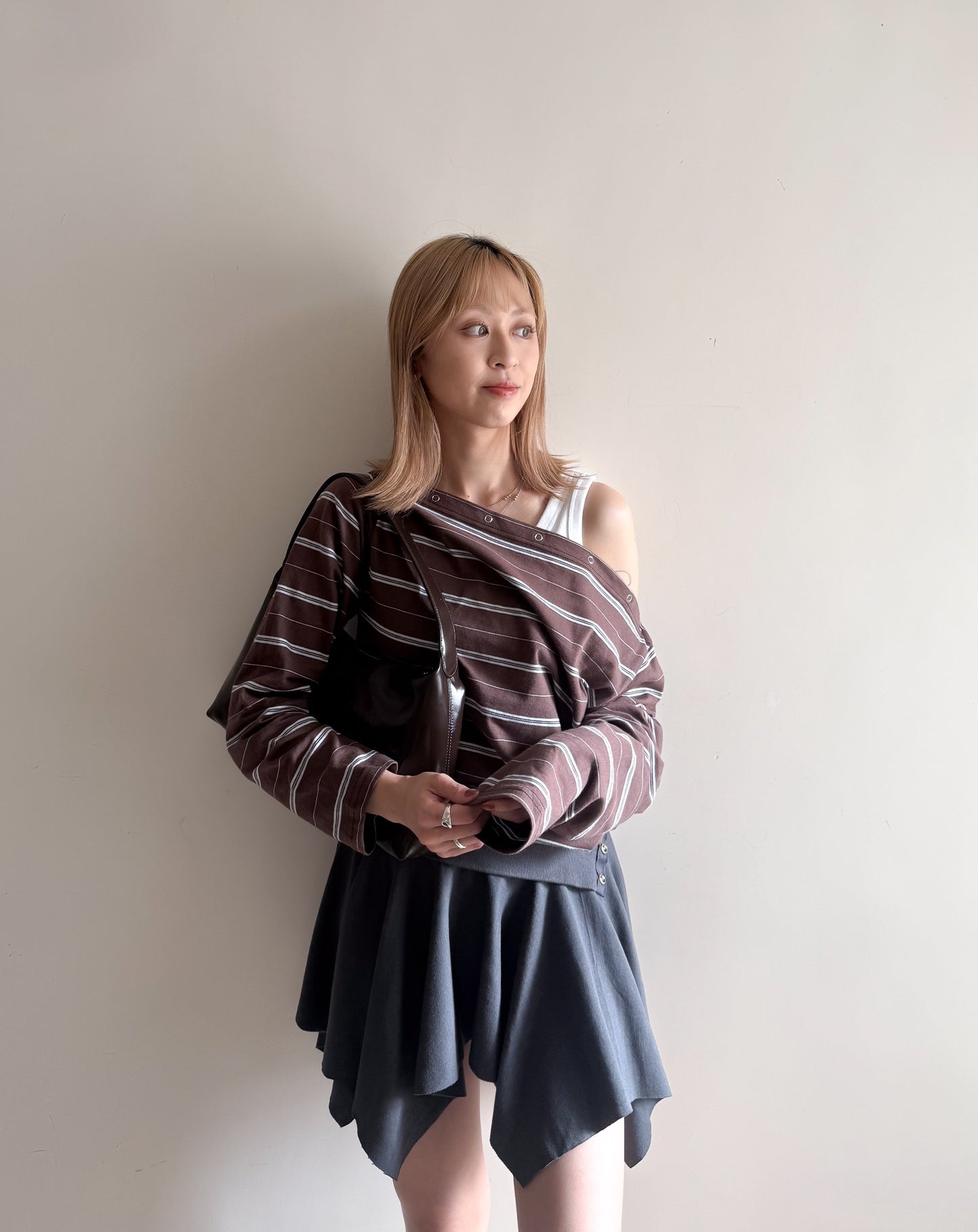 irregular skirt (charcoal/grey/black)