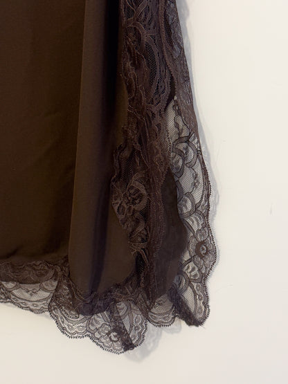 long lace vest(brown) 少量現貨