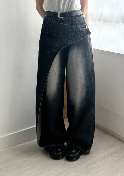layered jeans(black)(s/m)現貨