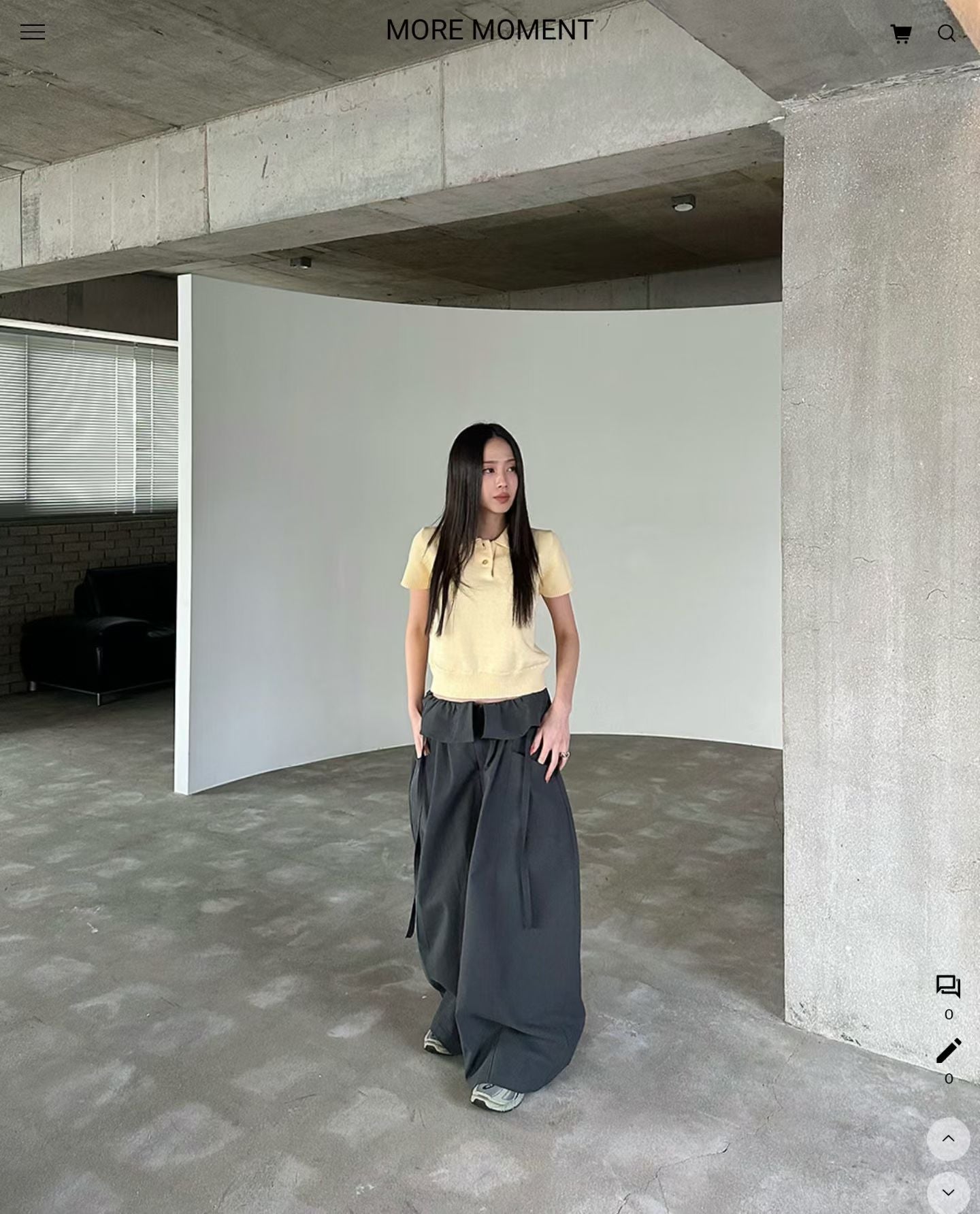 layered balloon pants （beige/black)