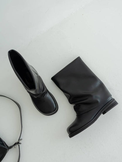 round toe boots (black/brown/khaki) (230-250)