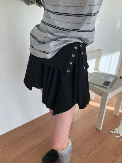 irregular skirt (charcoal/grey/black)