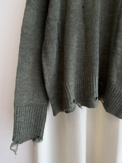 damaged knit top(green)