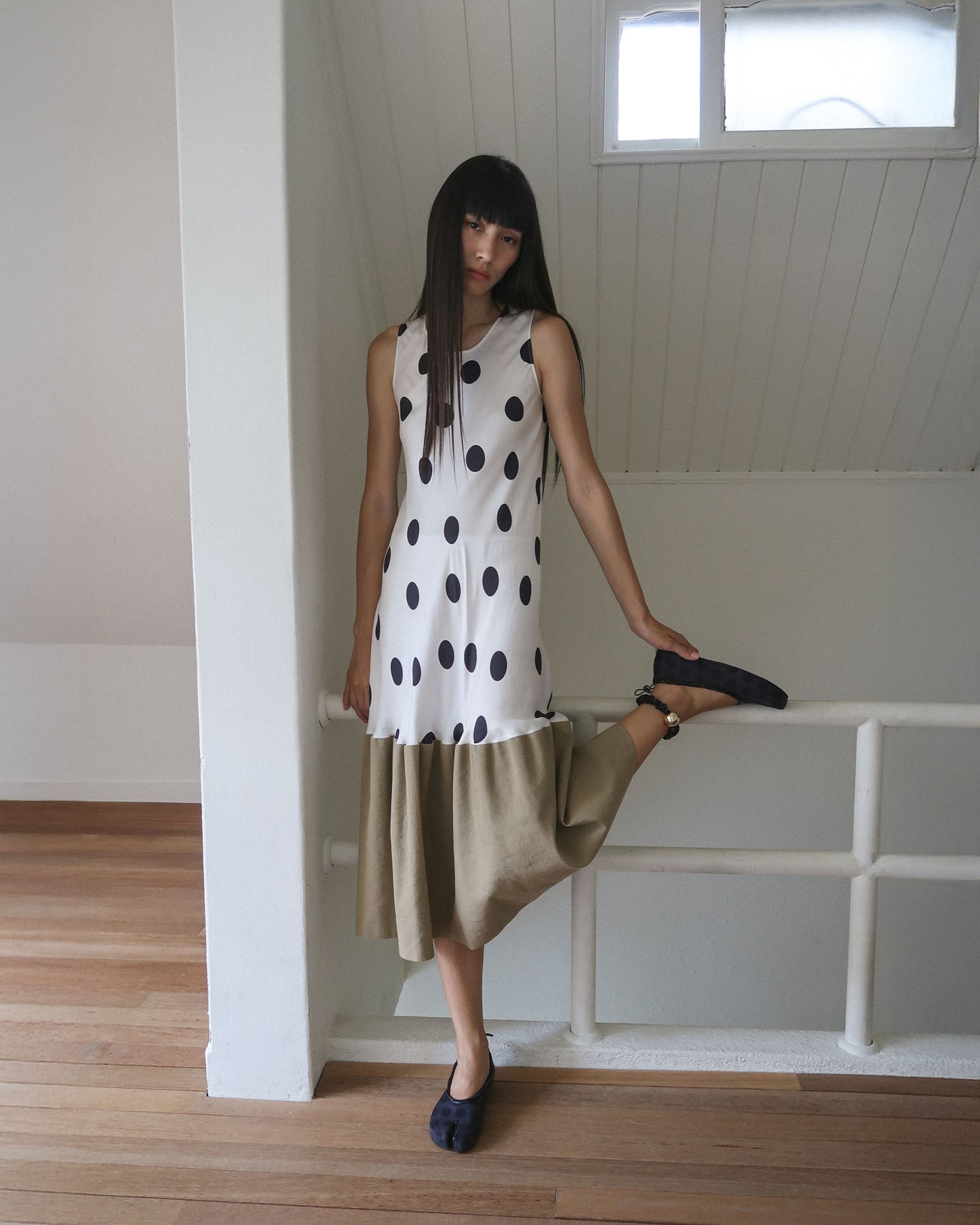 （韓國代購）PAES Mesh Air String Flat (Dot Black) 225-260