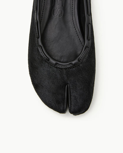 （韓國代購）PAES Calf String Flat ( Calf Hair Black ) (225-255)