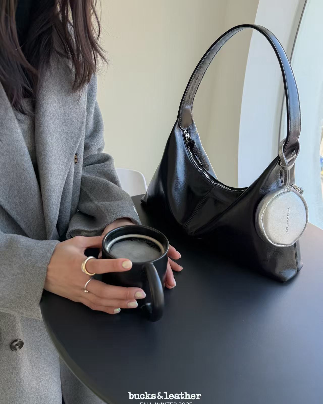 韓國代購：bucks & leather daily shoulder bag (麂皮/羊皮）