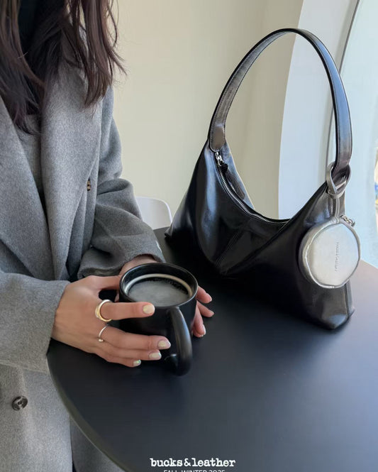 韓國代購：bucks & leather daily shoulder bag (麂皮/羊皮）