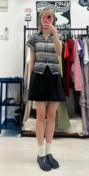 2 way nylon skirt(black)