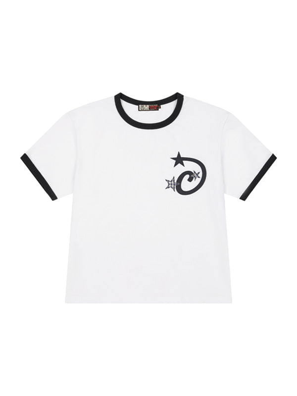(韓國代購) LOSERSCLUB LSC STAR APPLIQUE CROP RINGER TEE (WHITE/BLACK/GRAY)
