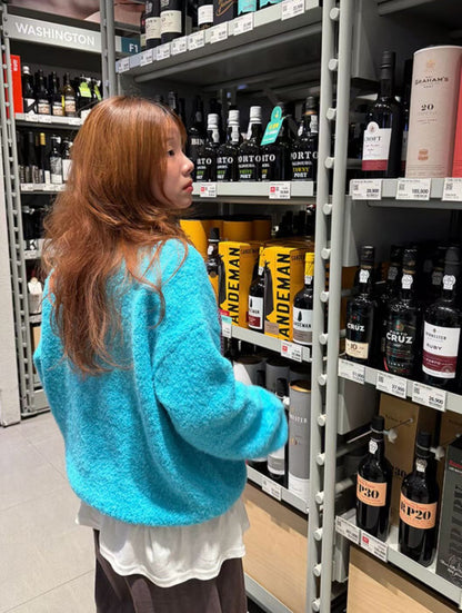 softy knit top (orange/sky blue/pink/grey)