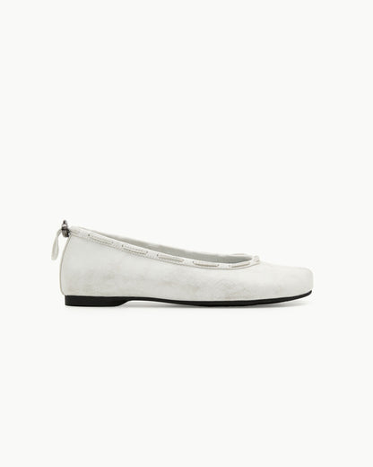 （韓國代購）PAES Leather String Flat ( Vintage White）（225-260）