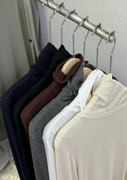 summer sale-essential turtle neck top（black）