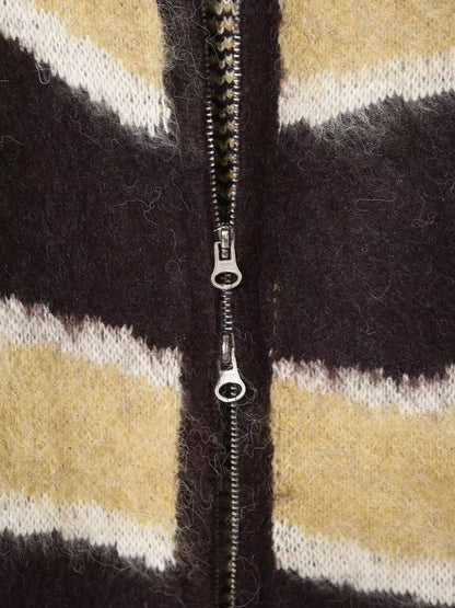 店主推薦！striped zipper (blue/brown)