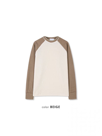 waffle raglan tee(beige/green/black)