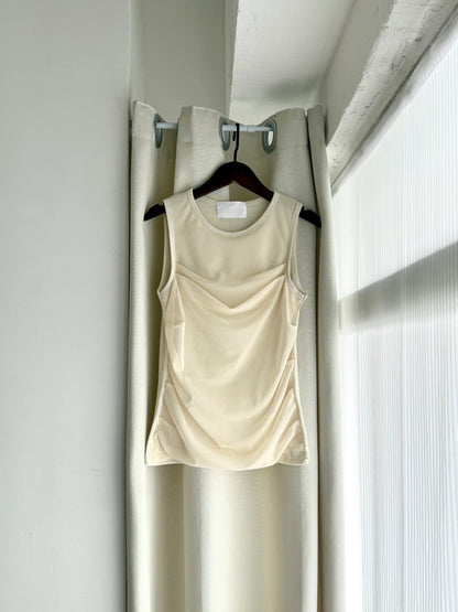 summer sale-sheer vest（brown/ivory)
