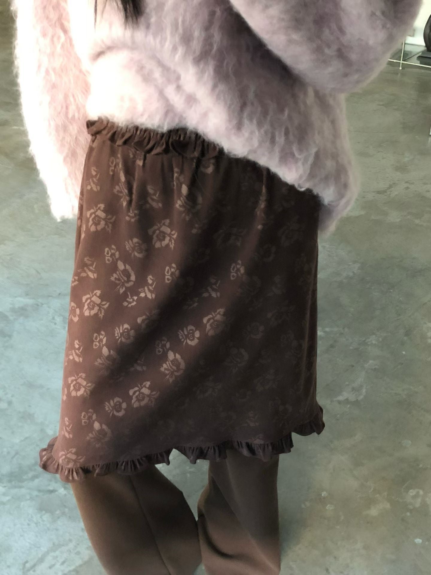 floral skirt(brown/black)