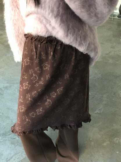 floral skirt(brown/black)