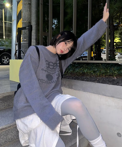 (韓國代購)AEAE WEB LOGO HAIRY KNIT [KHAKI/IVORY/SMOKY BLUE/BLACK/CHARCOAL] <Black Friday~25/11>