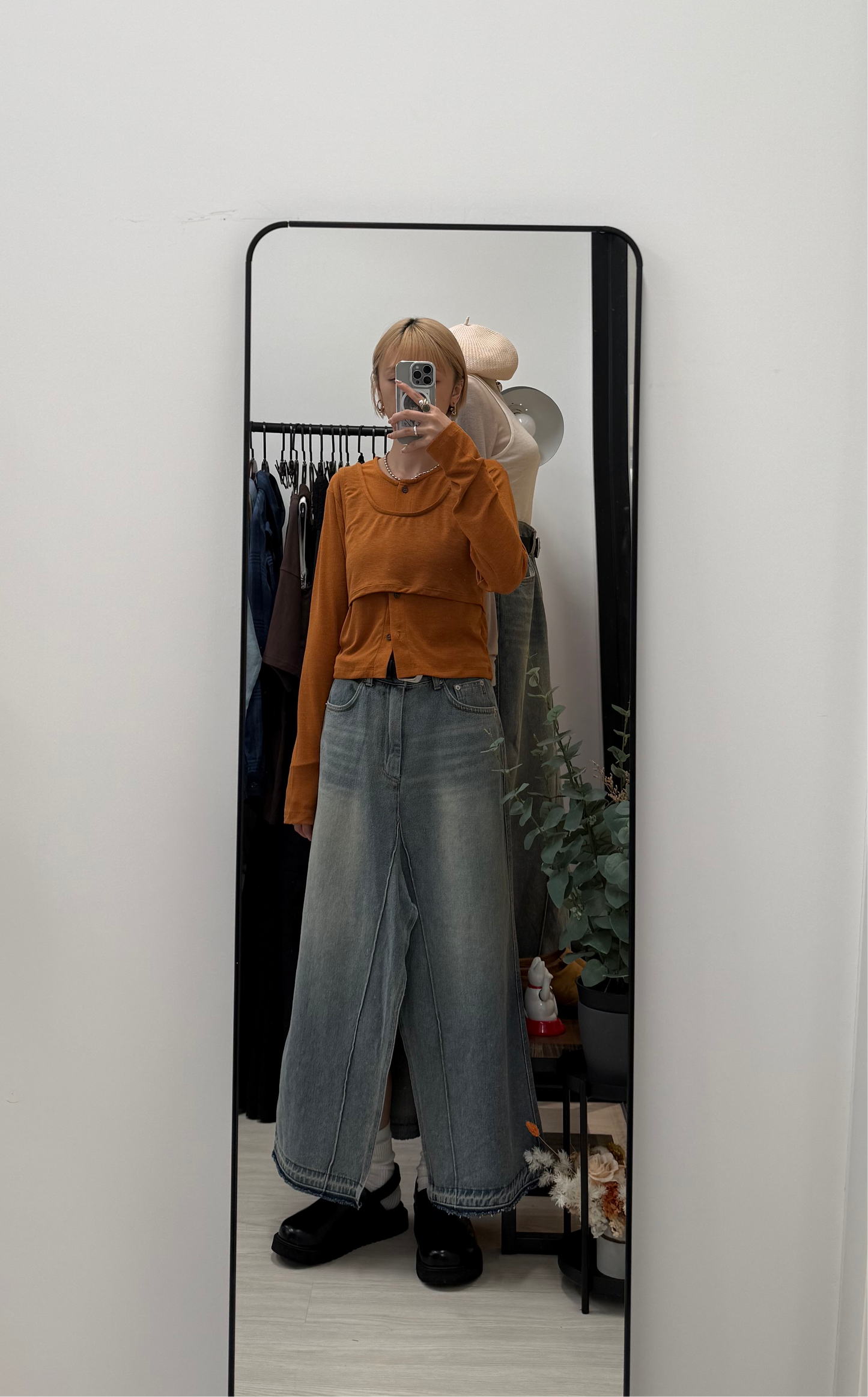 maxi denim skirt(S) (現貨)