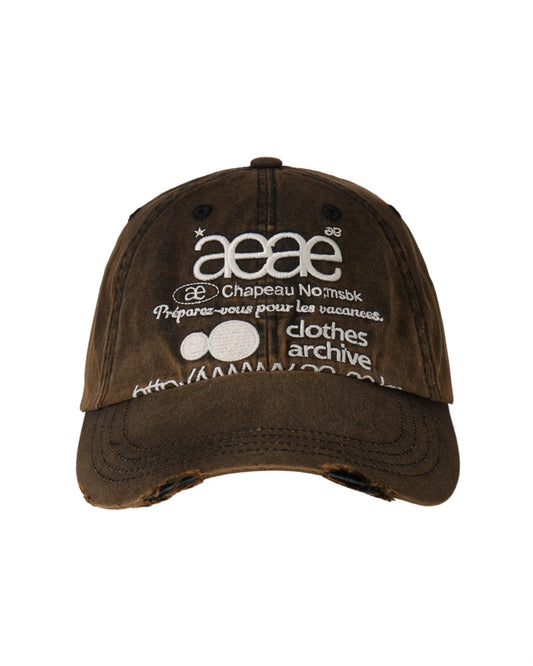 (韓國代購)AEAE WEB LOGO DAMAGED CAP [DARK BROWN] <Black Friday~25/11>