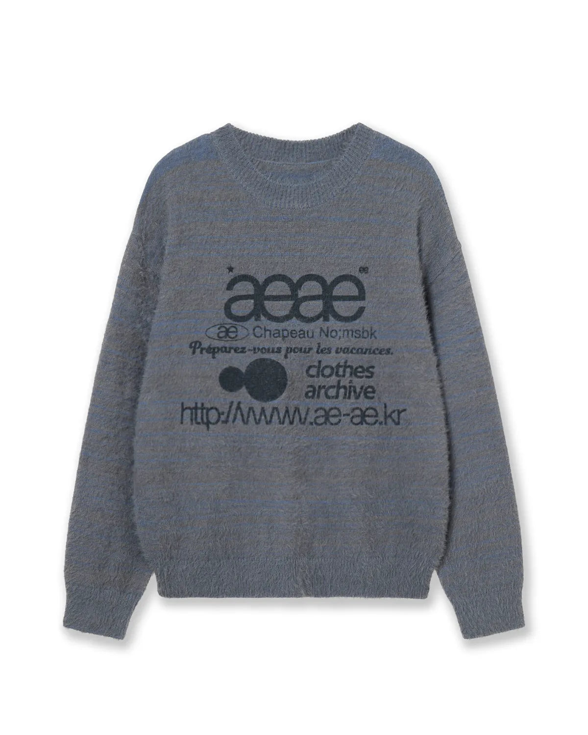 (韓國代購)AEAE WEB LOGO HAIRY KNIT [KHAKI/IVORY/SMOKY BLUE/BLACK/CHARCOAL] <Black Friday~25/11>
