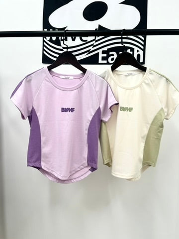 (sale)crop tee(purple/beige)