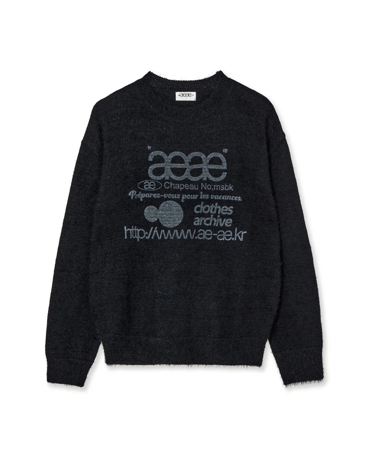 (韓國代購)AEAE WEB LOGO HAIRY KNIT [KHAKI/IVORY/SMOKY BLUE/BLACK/CHARCOAL] <Black Friday~25/11>