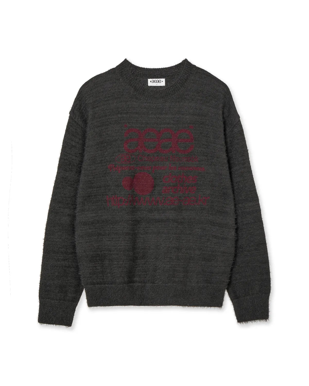 (韓國代購)AEAE WEB LOGO HAIRY KNIT [KHAKI/IVORY/SMOKY BLUE/BLACK/CHARCOAL] <Black Friday~25/11>