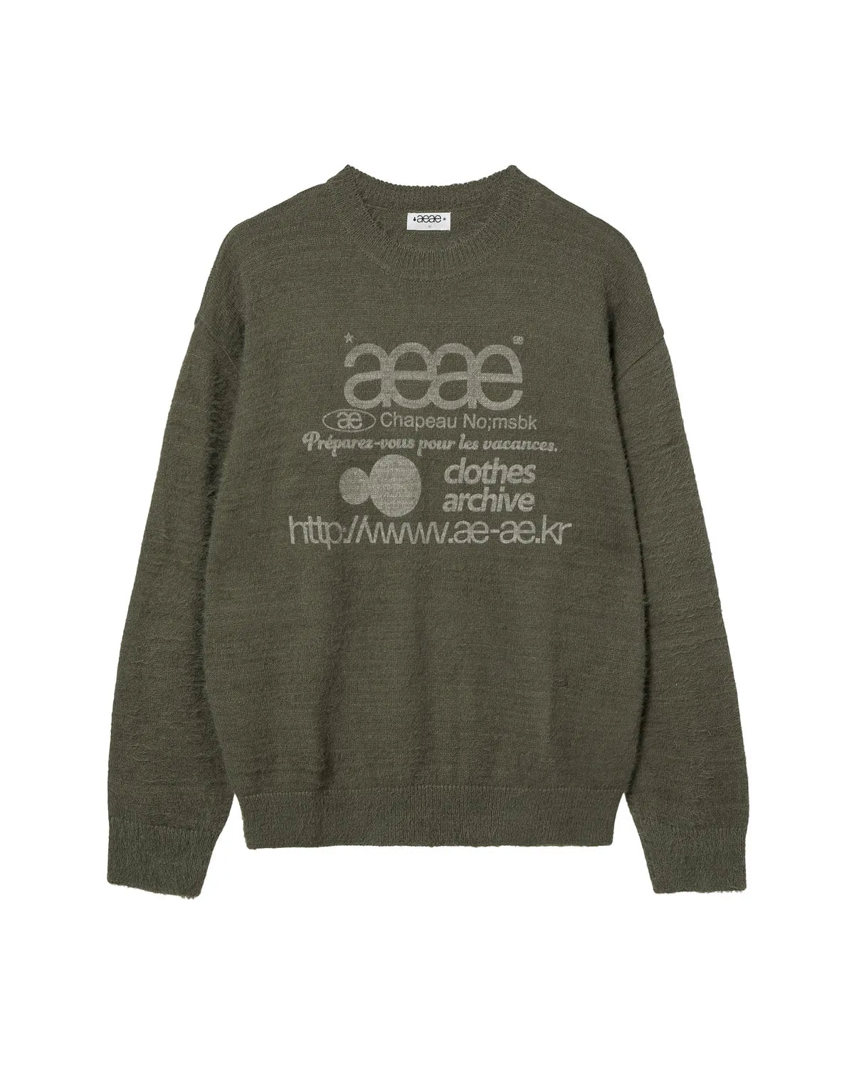 (韓國代購)AEAE WEB LOGO HAIRY KNIT [KHAKI/IVORY/SMOKY BLUE/BLACK/CHARCOAL] <Black Friday~25/11>