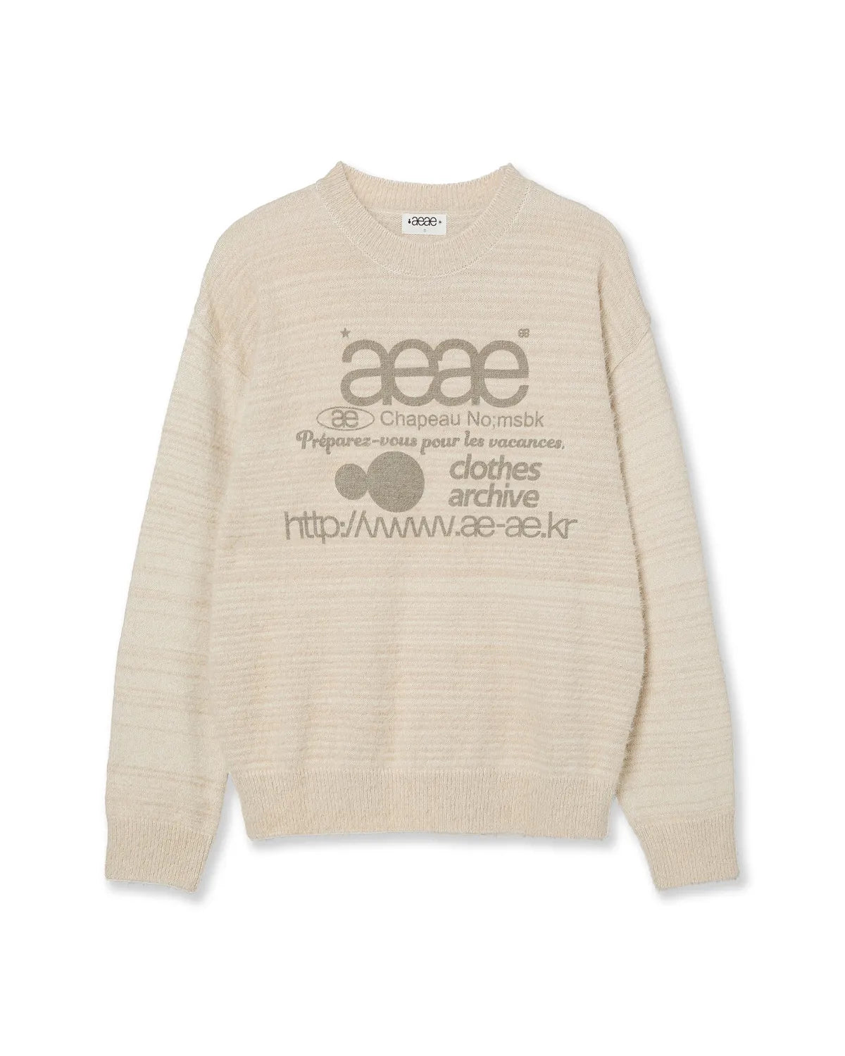 (韓國代購)AEAE WEB LOGO HAIRY KNIT [KHAKI/IVORY/SMOKY BLUE/BLACK/CHARCOAL] <Black Friday~25/11>
