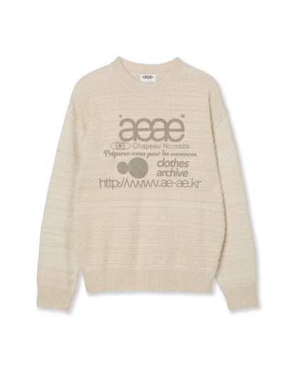 (韓國代購)AEAE WEB LOGO HAIRY KNIT [KHAKI/IVORY/SMOKY BLUE/BLACK/CHARCOAL] <Black Friday~25/11>