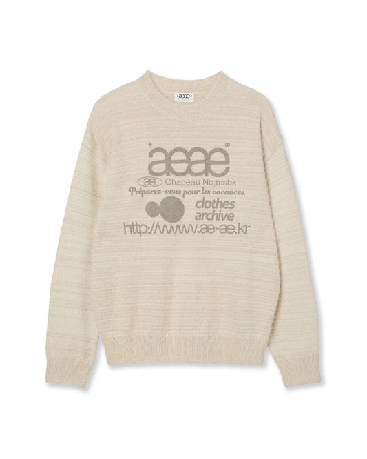 (韓國代購)AEAE WEB LOGO HAIRY KNIT [KHAKI/IVORY/SMOKY BLUE/BLACK/CHARCOAL] <Black Friday~25/11>