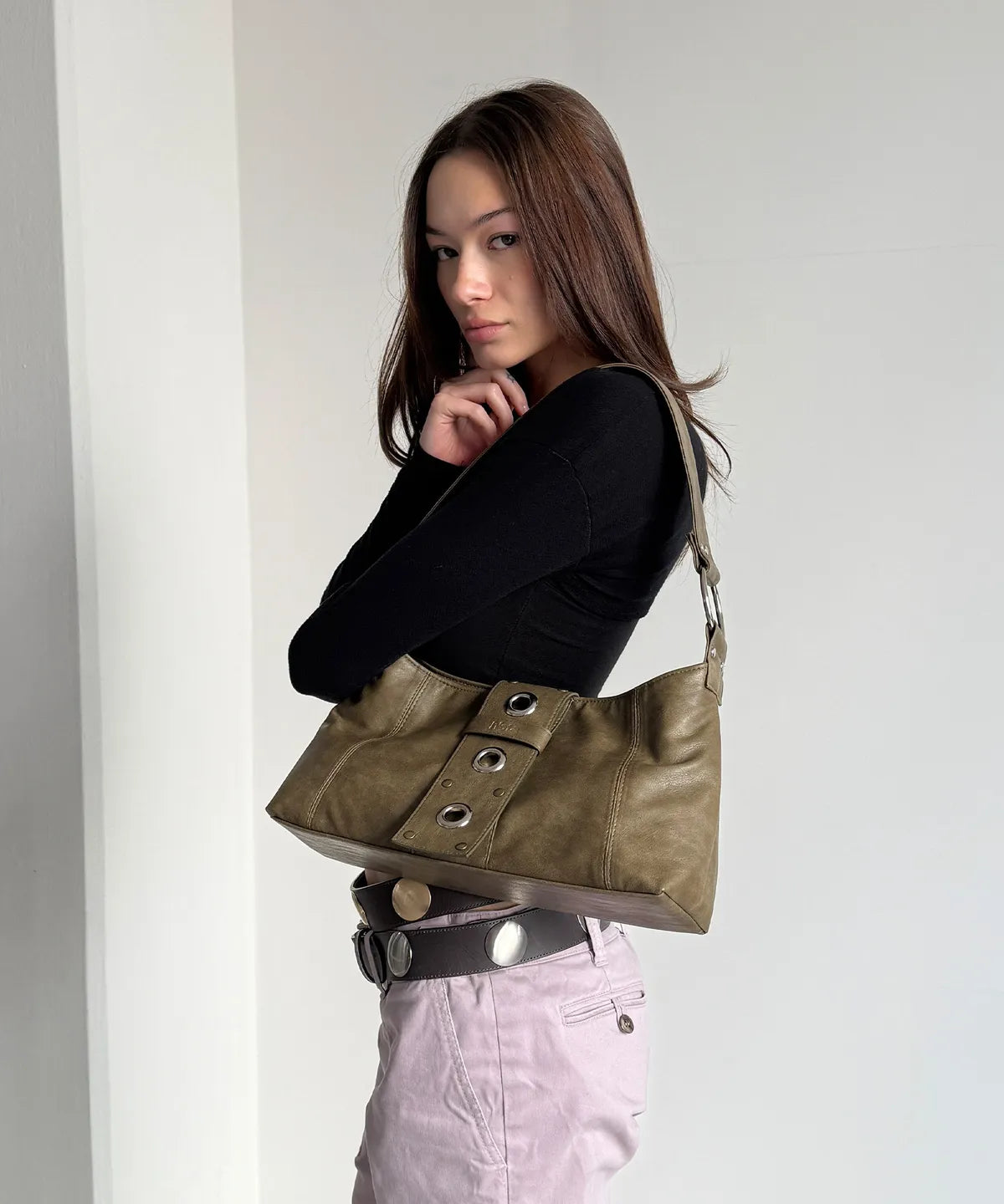 (韓國代購) HIETA nita bag(lemom yellow/black/light denim/olive green/offwhite)