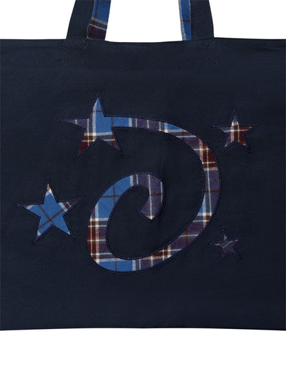 （韓國代購）LSC REVERSIBLE CHECK LOGO BIG ECO BAG (NAVY)（官方22/9後出貨）