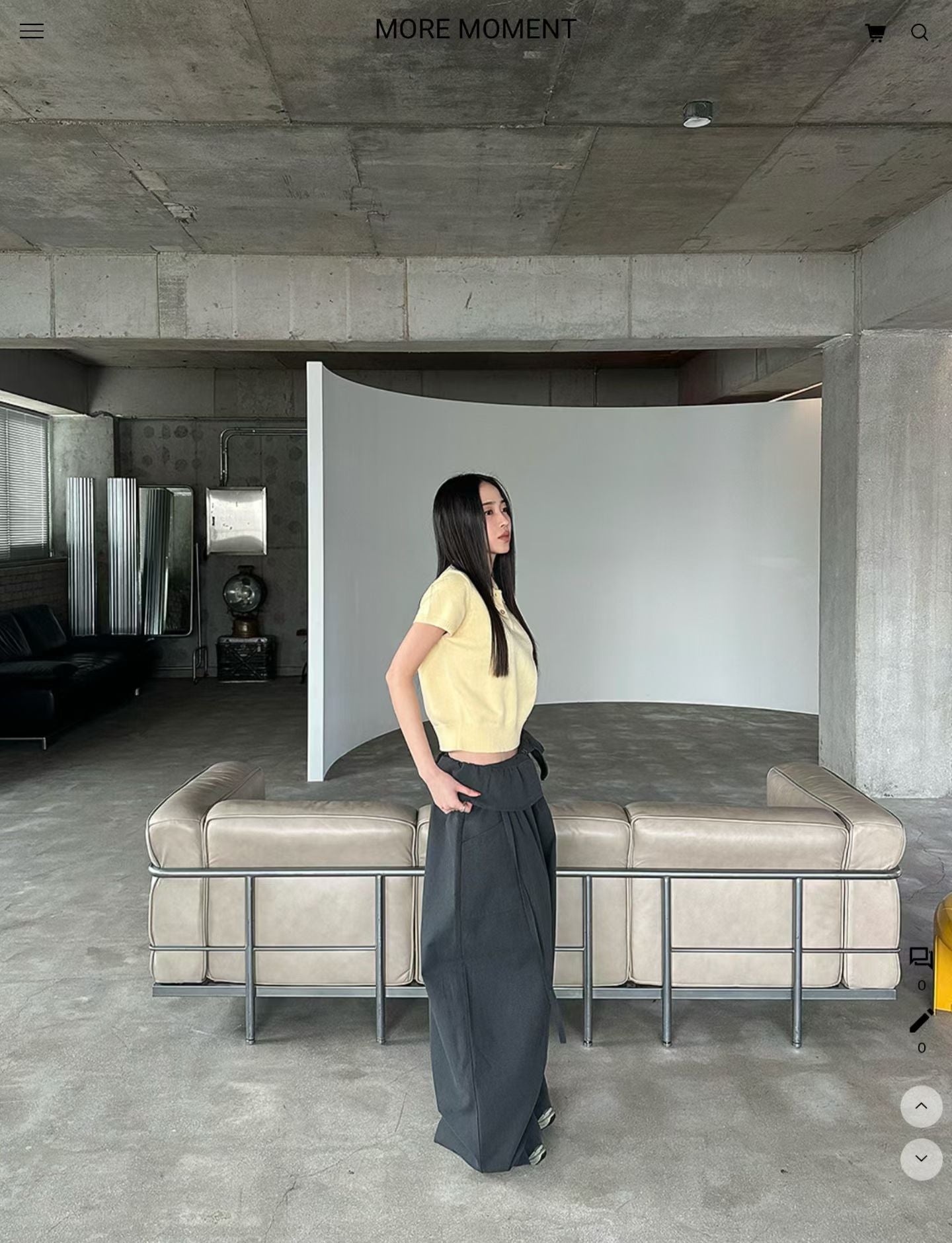 layered balloon pants （beige/black)