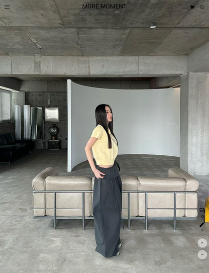 layered balloon pants （beige/black)