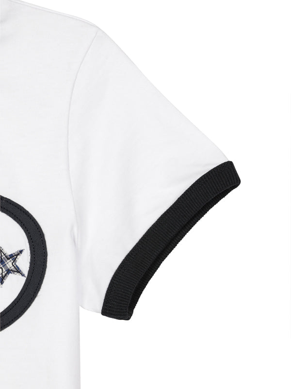 (韓國代購) LOSERSCLUB LSC STAR APPLIQUE CROP RINGER TEE WOMAN (BLACK/WHITE/GRAY)