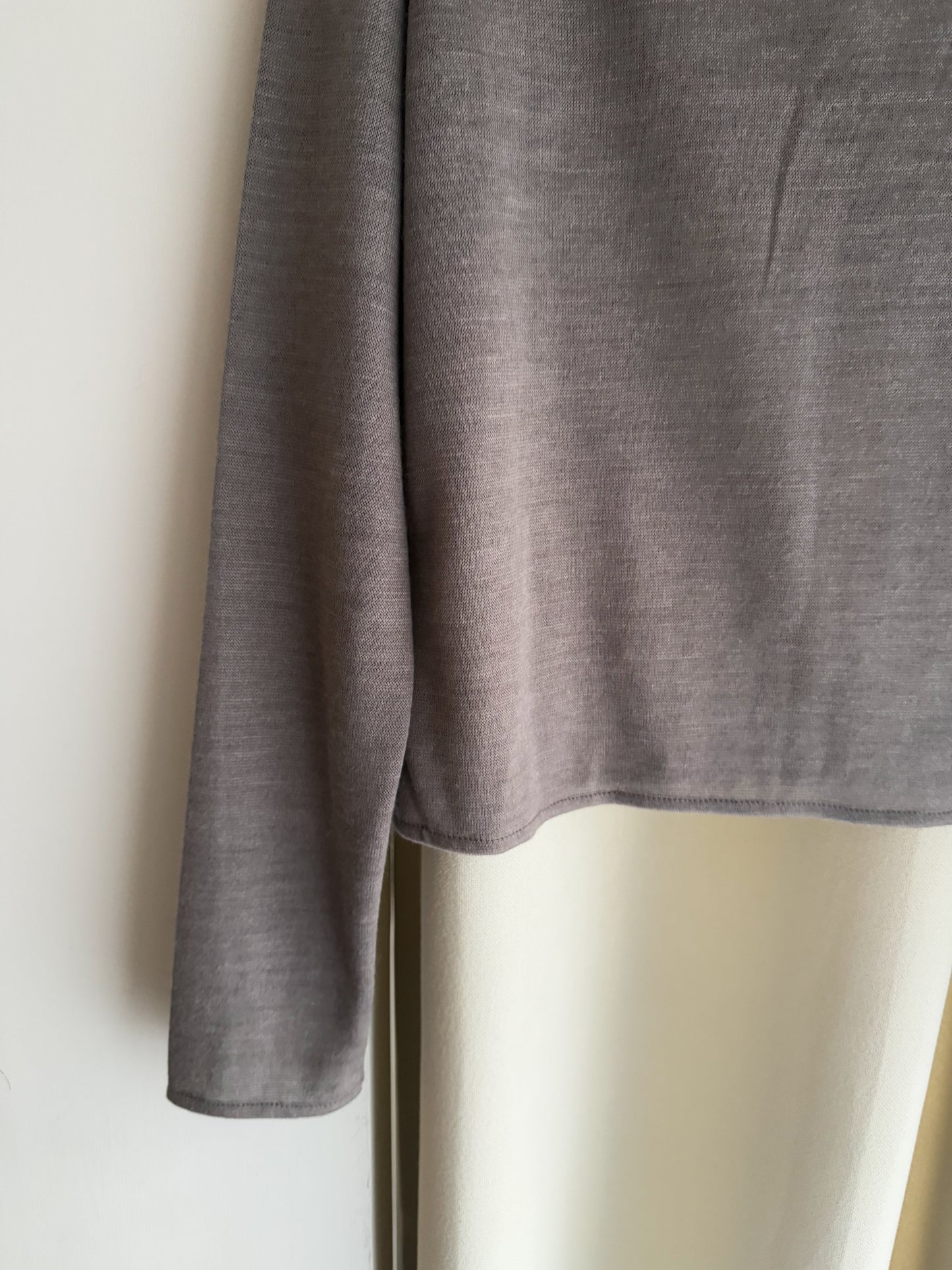 high neck wool top(grey)