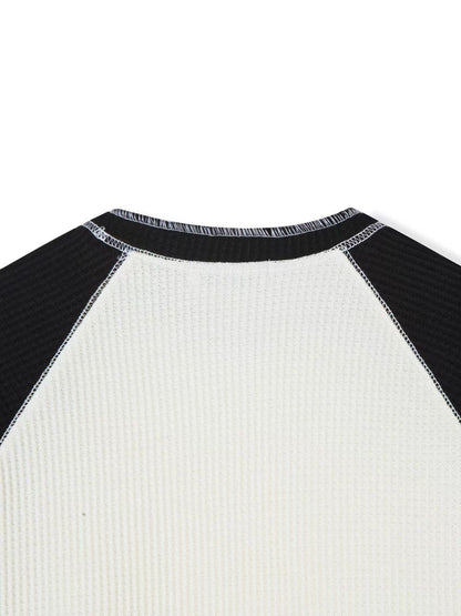 waffle raglan tee(beige/green/black)