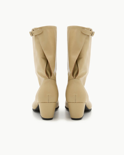 （韓國代購）PAES Wide Buckle Tabi Boots（ Lemon Beige）（230-250）《官方26/9後出貨》