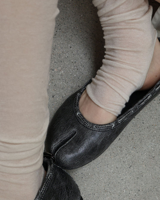 （韓國代購）PAES Leather String Flat ( Vintage Black）（225-260）