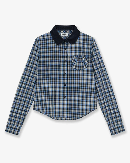 (韓國代購)AEAE ROUND POCKET CHECK SHIRTS [BLUE/BLACK]<Black Friday~25/11>