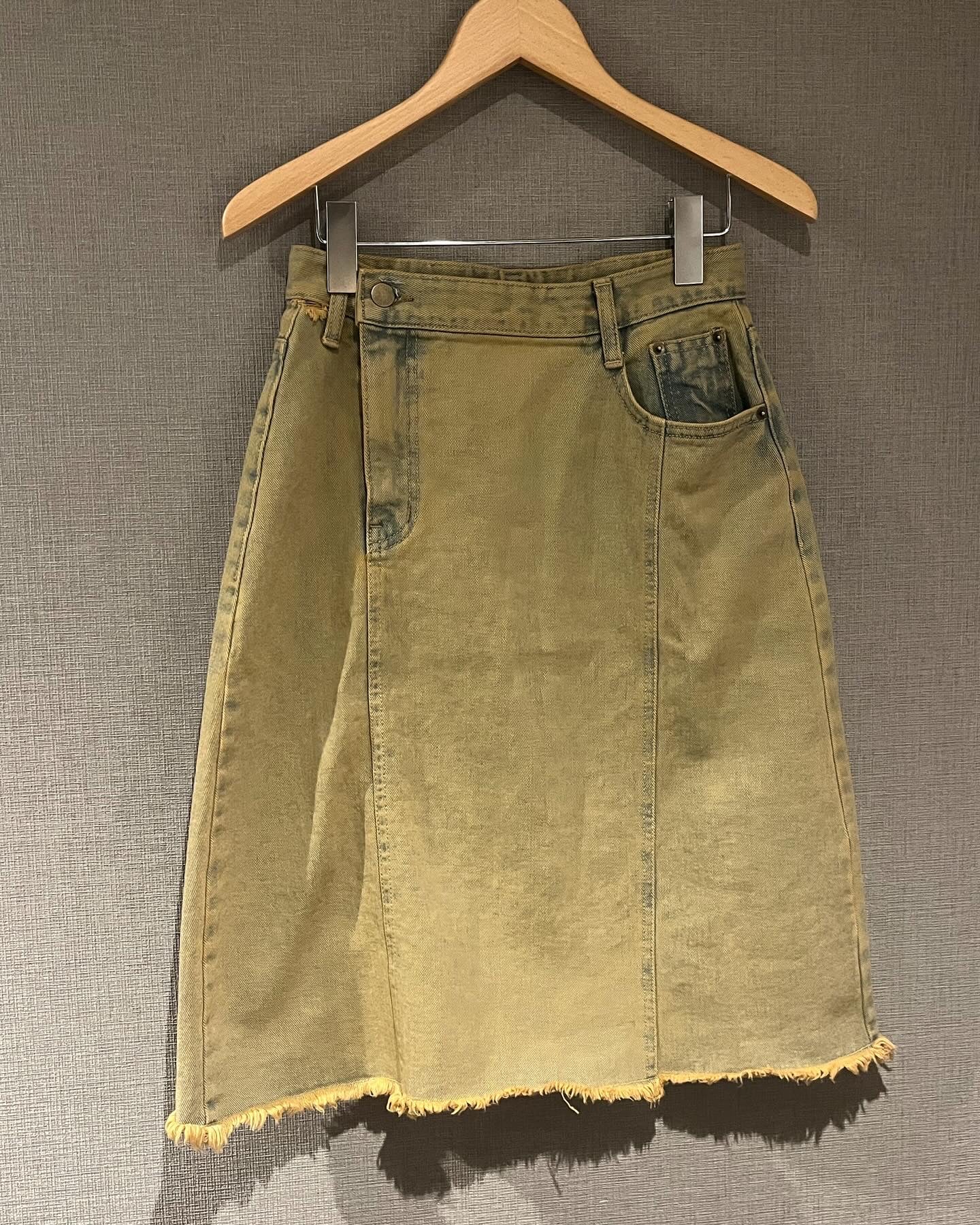 (sale)fringed denim skirt(s)