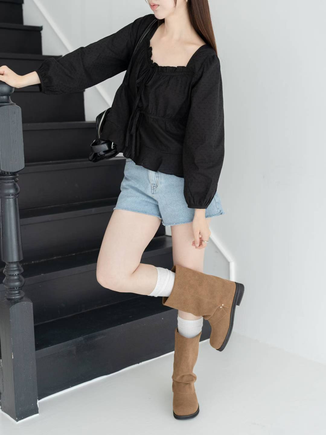 round toe boots (black/brown/khaki) (230-250)