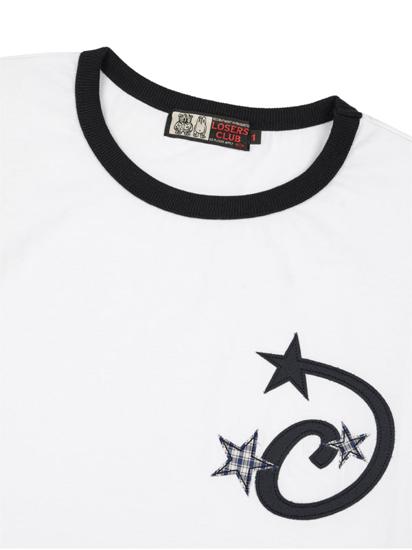 (韓國代購) LOSERSCLUB LSC STAR APPLIQUE CROP RINGER TEE (WHITE/BLACK/GRAY)