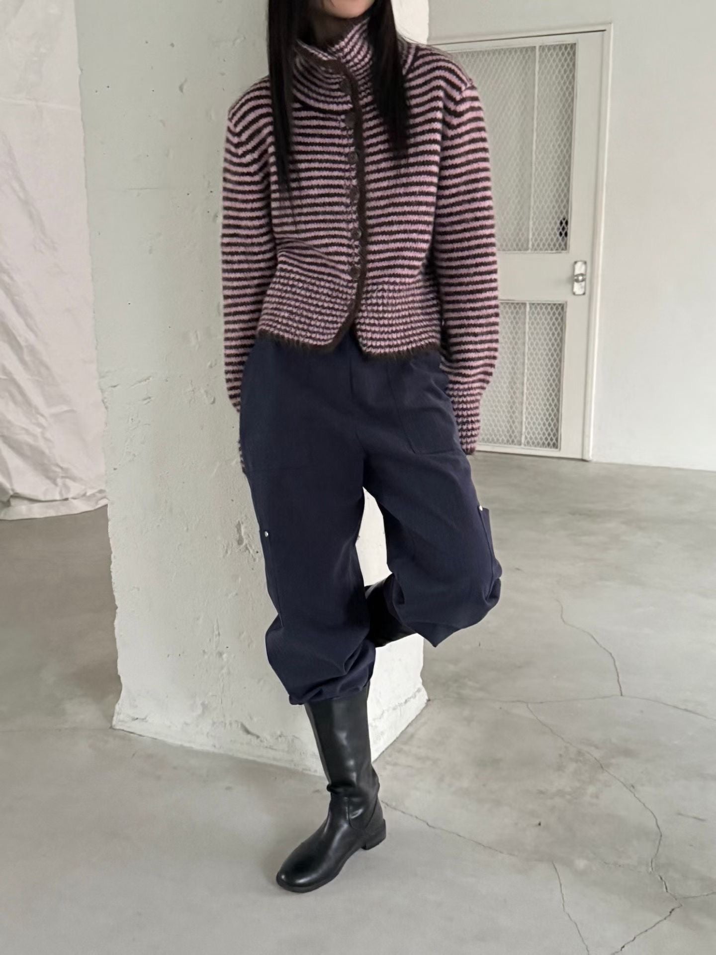 striped knit top (PRE-ORDER)